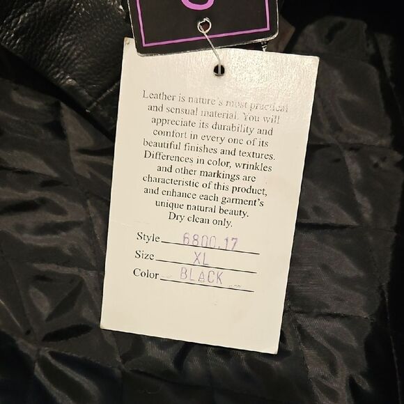 Unik Leather Jacket in Black with Purple Accents Size XL - Picture 7 of 11